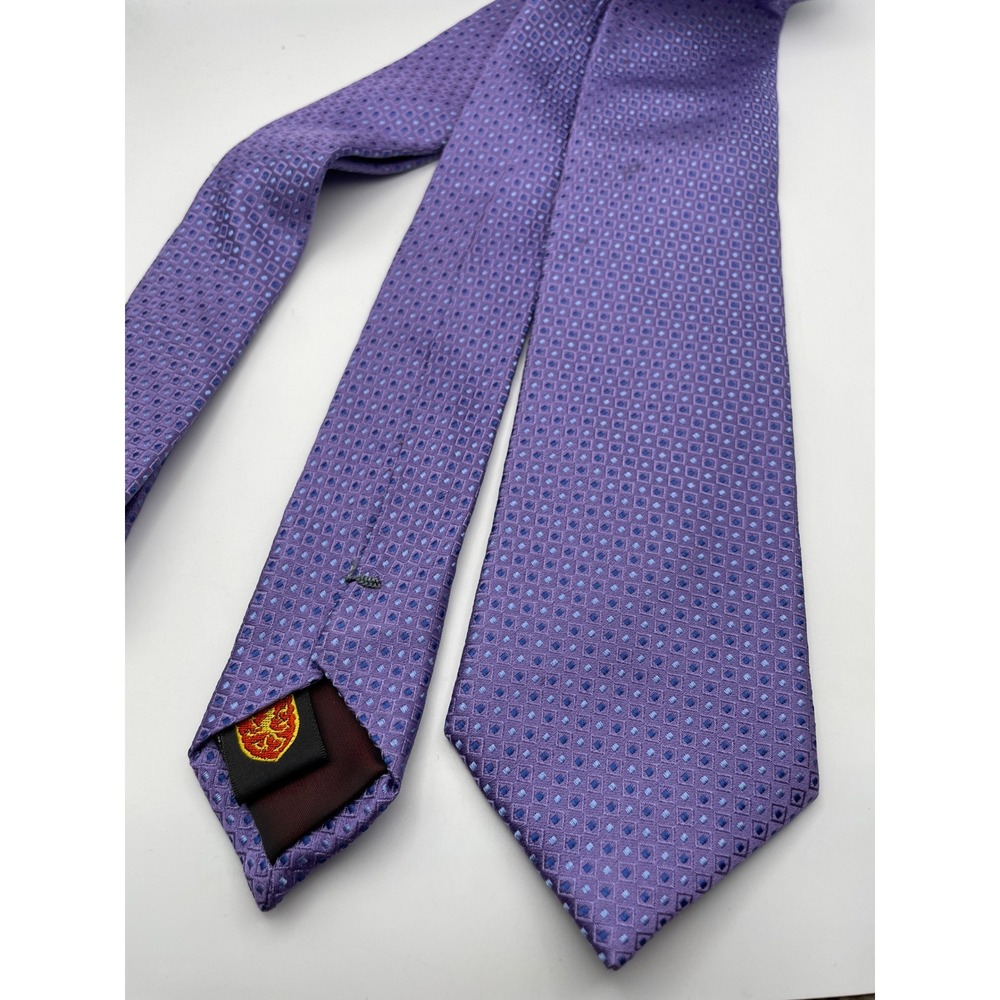 English Laundry Christopher Wicks Purple Geometric Square 100% Silk Men's Tie